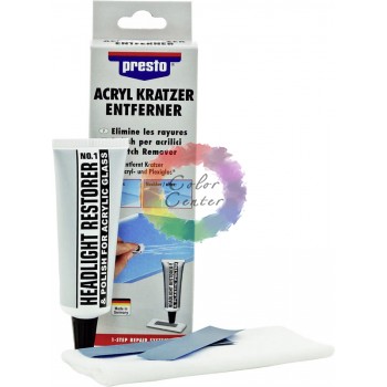 Набір для видалення подряпин з авто Presto "Acrylic scratch remover" для акрилу та оргскла 50 гр