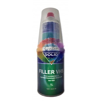 Акриловий грунт наповнювач SOLID FILLER VHS 4+1, сірий, 1 л + 0,25 л